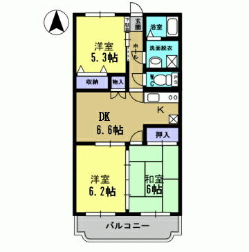 カーサフェリーチェ Ⅰの間取り