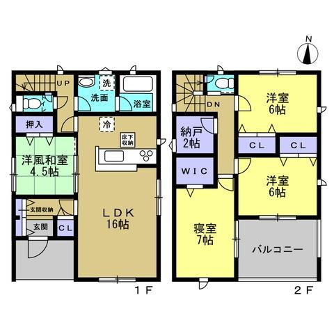 和歌山市府中第2-1号棟　新築戸建の間取り