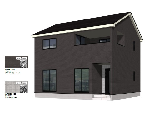 松本市今井　第3　新築戸建の外観パース|2026年1月下旬完成予定、2階建、和室のある4LDKです。