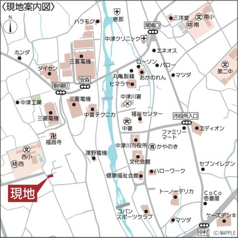 中津川市手賀野第４の地図