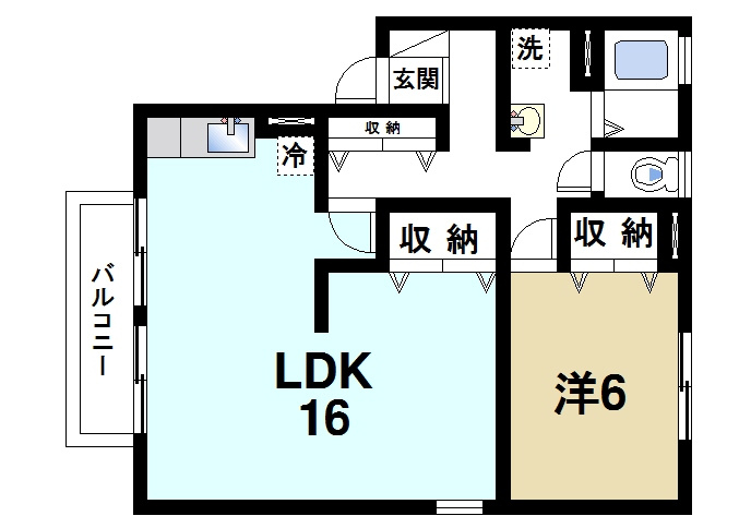 アネシス　Ｄ棟の間取り|1LDKの間取りです