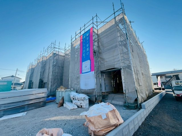 【Cradle Garden】　栃木市大平町西野田　第４　全4邸の前面道路含む現地写真|写真手前側が1号棟、奥側が4号棟です。
2025年11月撮影