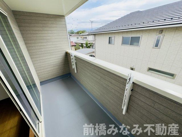高崎市下佐野町4期　限定1棟　ハートフルタウン　新築建売のバルコニー|暖かな日差しのふりそそぐバルコニー
