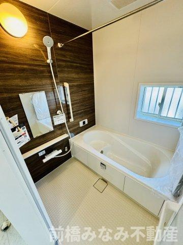 前橋市石倉町三丁目　限定1棟　ハートフルタウン　新築建売の浴室|日々の疲れを癒すお風呂付です