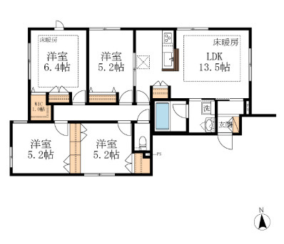 マリンハイツ北の間取り