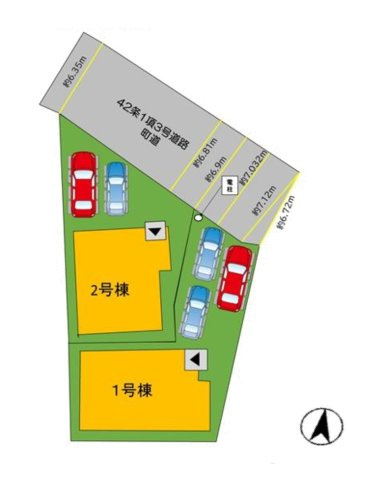 糟屋郡須恵町大字須恵第23-2棟（2号棟）の区画図|配置図(2号棟)