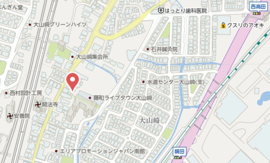 乙訓郡大山崎町大山崎堀尻　新築戸建の地図