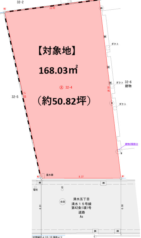 真鶴二丁目の区画図