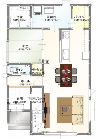 真鶴二丁目の間取り|1階間取図