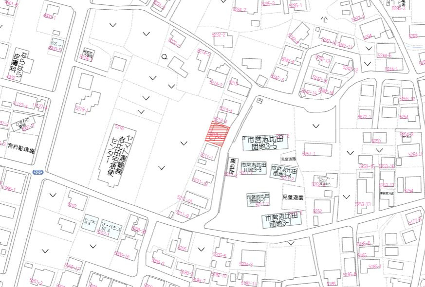 都城市志比田町の売地の土地図
