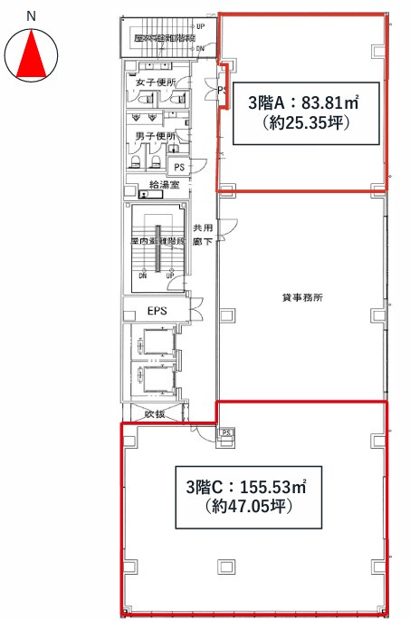 瓦町スクエアビルの区画図