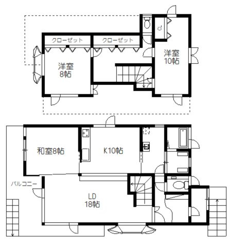 釧路町中央4丁目　中古住宅（店舗併用可）の間取り