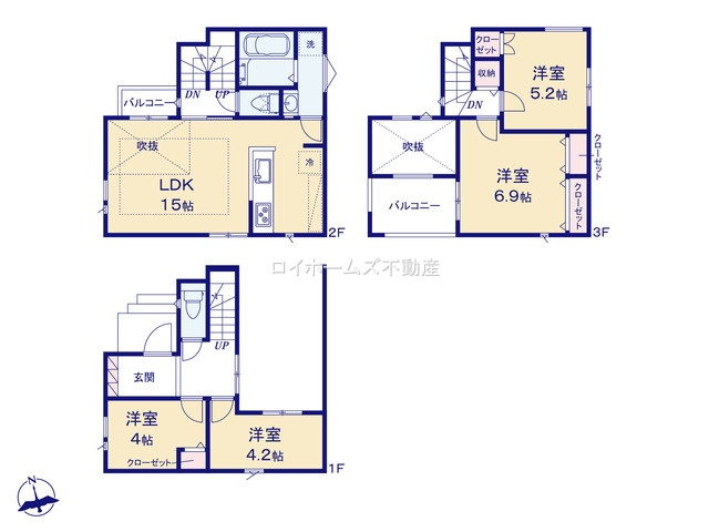 【間取り】 | 名古屋市昭和区折戸町３丁目4-5『仲介料無料』新築戸建て | 4号棟