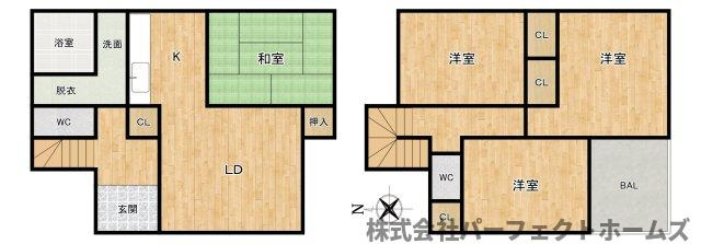 楠根南町中古戸建の間取り
