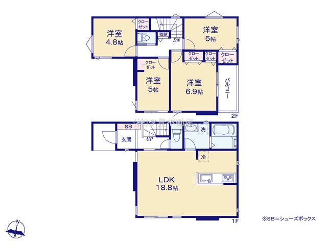《仲介手数料無料》浦和区大東１丁目31-8新築一戸建てメルディアの間取り