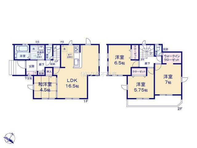《仲介手数料無料》上尾市小泉６丁目18-2(全1戸)新築一戸建てグラファーレの間取り