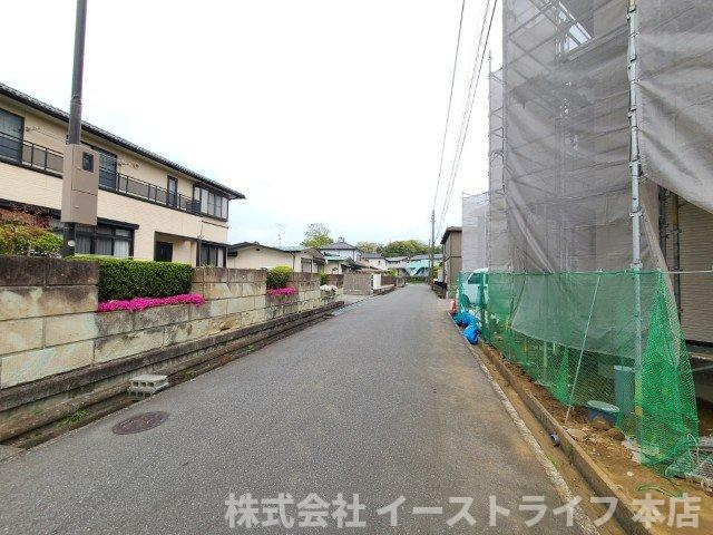 【新築戸建】　いわき市平中山1期　の前面道路含む現地写真|北東側約5.0ｍ公道