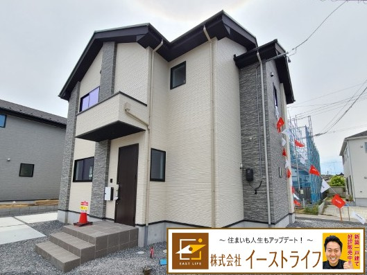 【新築戸建】　いわき市平中山1期　ラスト1棟！の外観|1号棟外観　シンプルでありながら重厚感のある外観です。