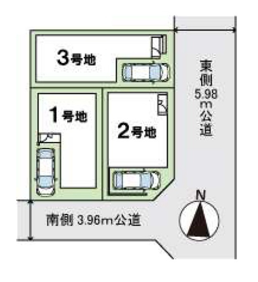 【区画図】 | 福岡市第1西区小戸3丁目　3号棟（全3棟）【仲介手数料無料・0円】 | 区画図です。3号棟