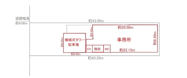 豊中市箕輪3丁目　1棟貸しビル＋タワー駐車場の間取り