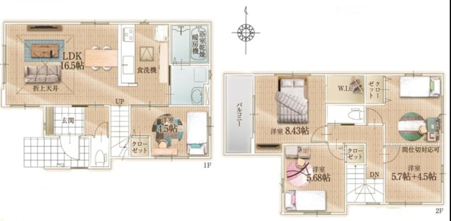 【間取り】 | 4LDKはリビングダイニングキッチンと4つの居室がある間取りで、大家族や二世帯住宅に最適。広々としたリビングで家族団らんを楽しみ、個室でプライベートな時間も確保でき、快適な生活を送ることができますよ。