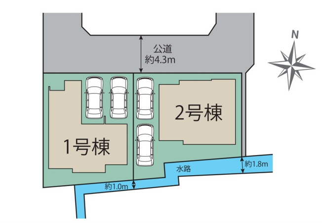 【区画図】 | 福岡市早良区有田5丁目　1号棟（全2棟）【仲介手数料無料・0円】 | 区画図です。1号棟