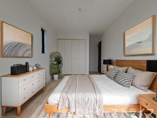 【新築戸建】　いわき市錦町花ノ井3期の寝室|2号棟の寝室に家具を配置したイメージ画像です
※本画像はCGで作成しており、実際に現地に 家具は置かれておりません。また、価格に 家具は含まれておりません。