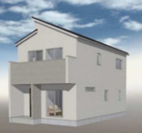 【新築戸建】　いわき市錦町花ノ井3期の外観パース|5号棟外観パース