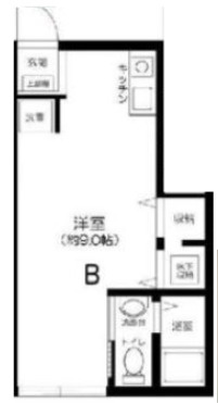 サンタンス　敷金礼金0　南西向き　宅配BOXの間取り
