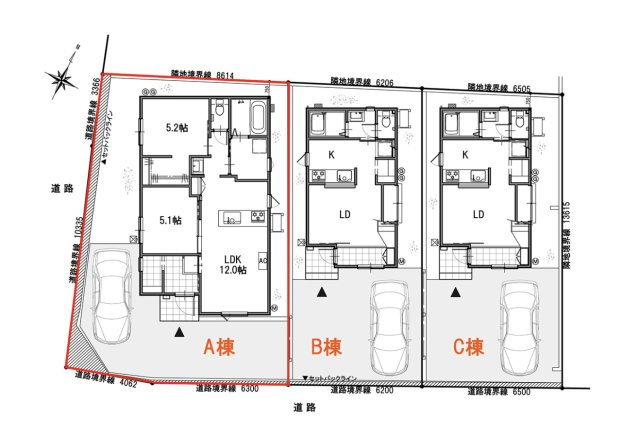 八戸市長者3丁目の区画図
