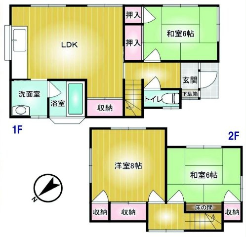 高崎市片岡町三丁目　中古住宅の間取り|3LDKで陽当たり良好な間取りです！
土地面積146.54㎡、建物面積80.07㎡で十分な広さです！