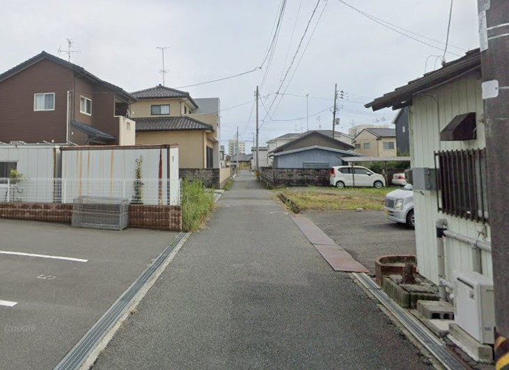 【建築条件付売地】　いわき市小名浜南君ヶ塚町3期　限定1区画の前面道路含む現地写真|南西側4.0ｍ公道