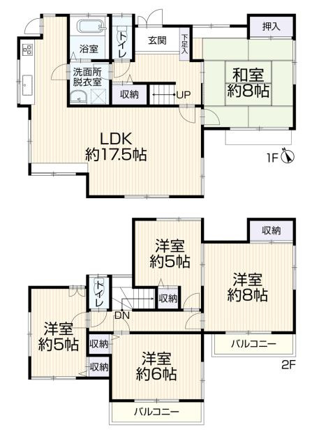 守谷市松前台6丁目　中古戸建の間取り