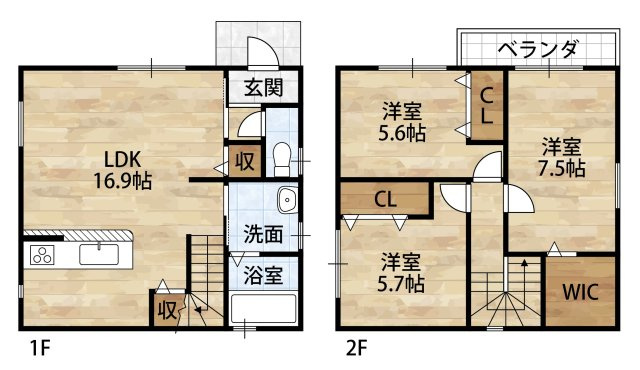シアラ塩屋IV・デザイナーズ戸建賃貸・95072の間取り|D号間取り図