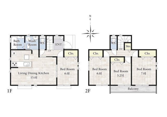 【間取り】 | 【B号棟】陽の光をたっぷりと浴びながら気持ち良く生活が出来ます。夢のマイホーム、夢ではなく実現出来ます！見学・ご相談等、お気軽にご連絡下さい。