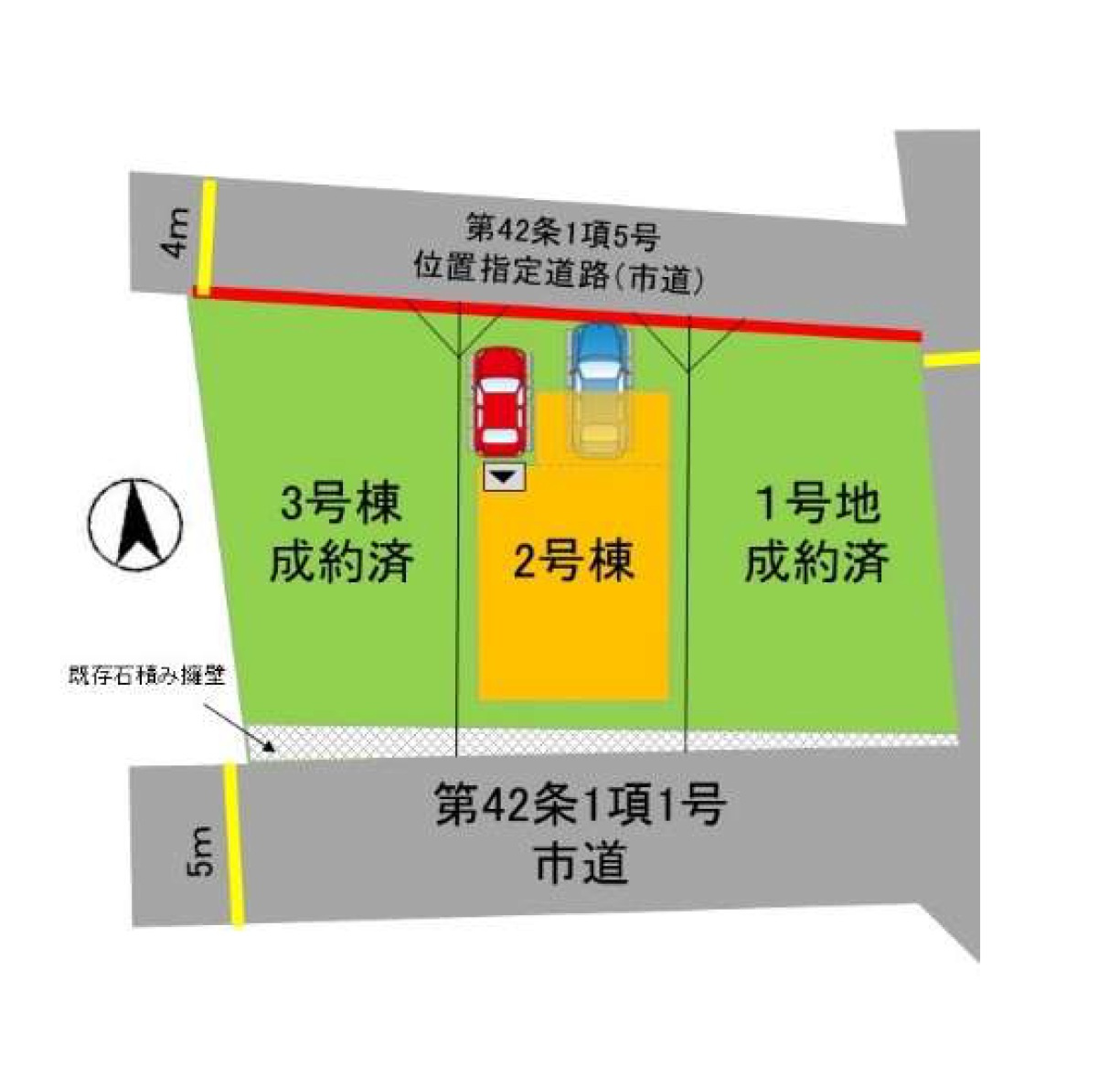 福岡市中央区笹丘1丁目第3-3棟（2号棟）の区画図|配置図(2号棟)