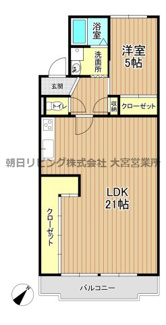 【間取り】 | パークプラザ東大宮 | 間取り変更などのリフォーム歴のあるオールフローリングの1LDKです。収納も大変豊富です！