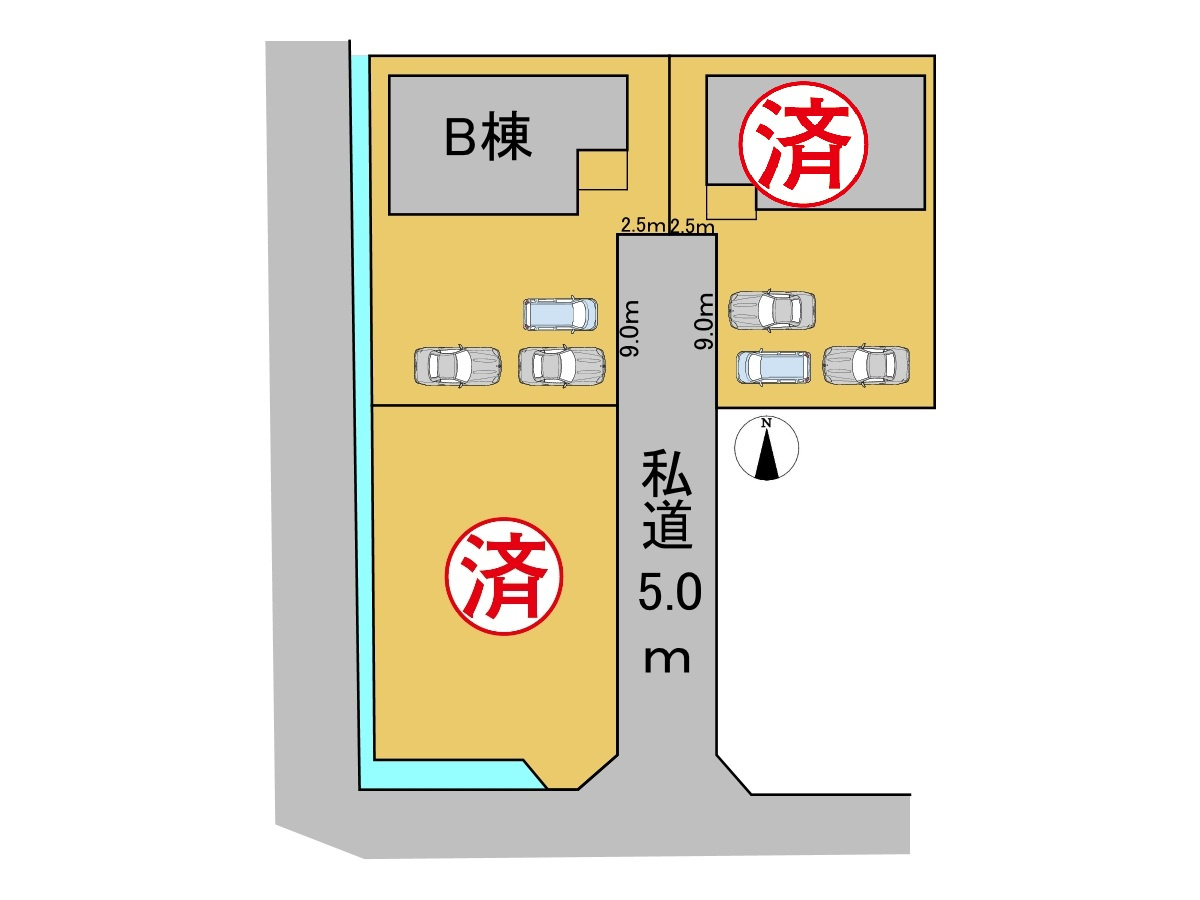 ダイマルタウン　瑞穂市古橋第22　全３区画分譲の区画図|■区画図
■YAMADA電機の　ヤマダ不動産　株式会社リライフ　
いつでもお問合わせ下さい。