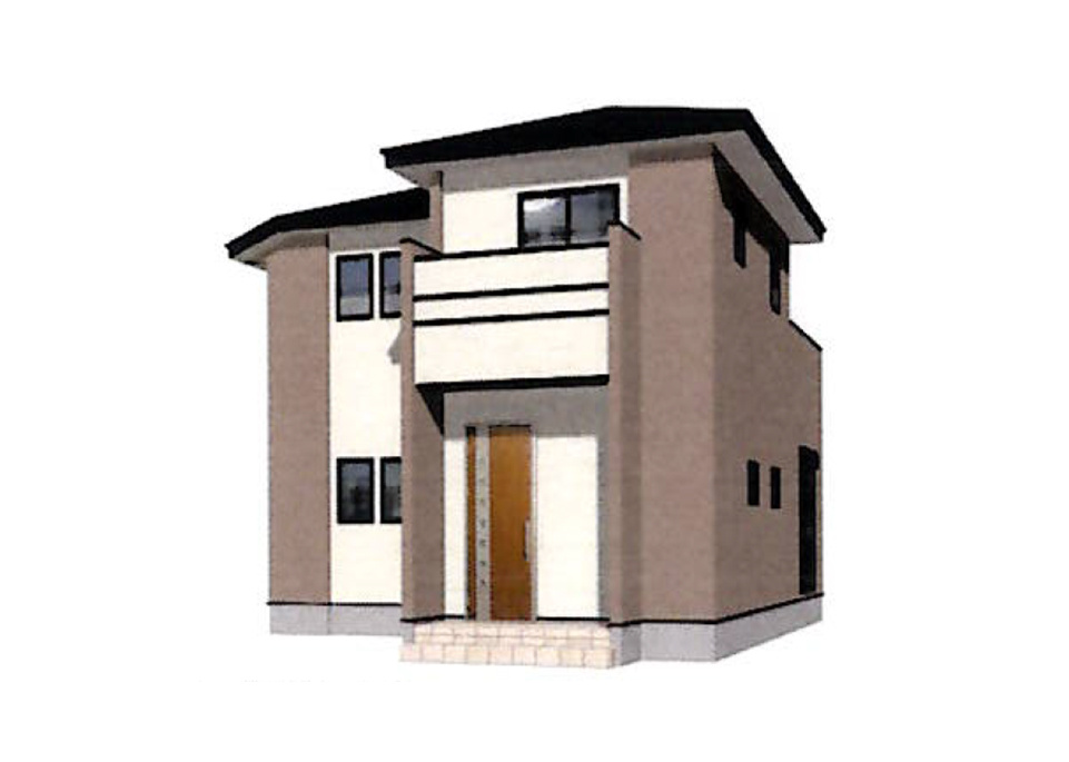 鳥栖市鎗田町2期　2号棟の外観パース|外観パースです