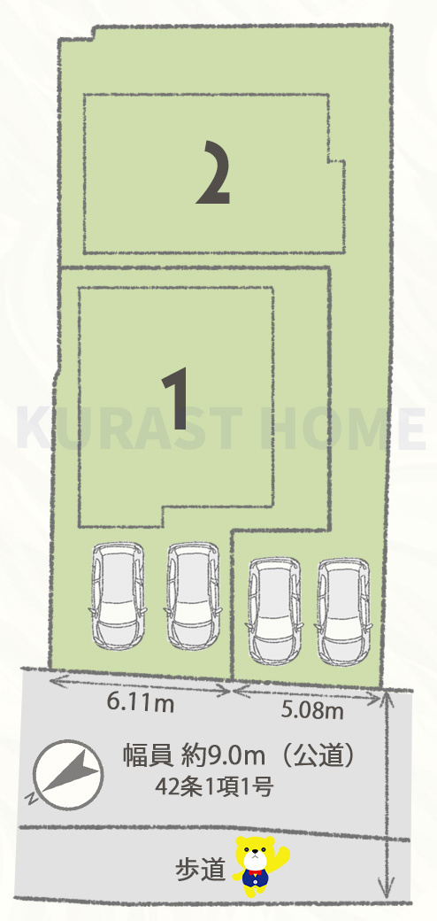 乙訓郡大山崎町大山崎堀尻　新築戸建の区画図