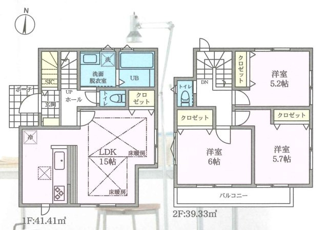 横浜市瀬谷区下瀬谷2丁目　新築戸建【仲介手数料無料】の間取り
