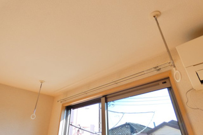 【設備】 | アクアハイツ | 便利な室内物干し完備。