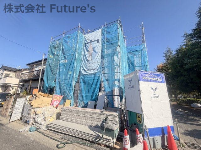 三郷市早稲田8丁目　新築戸建　全1棟の外観|現地の写真になります。