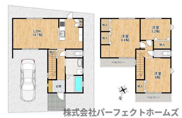 東香里元町新築戸建　の間取り