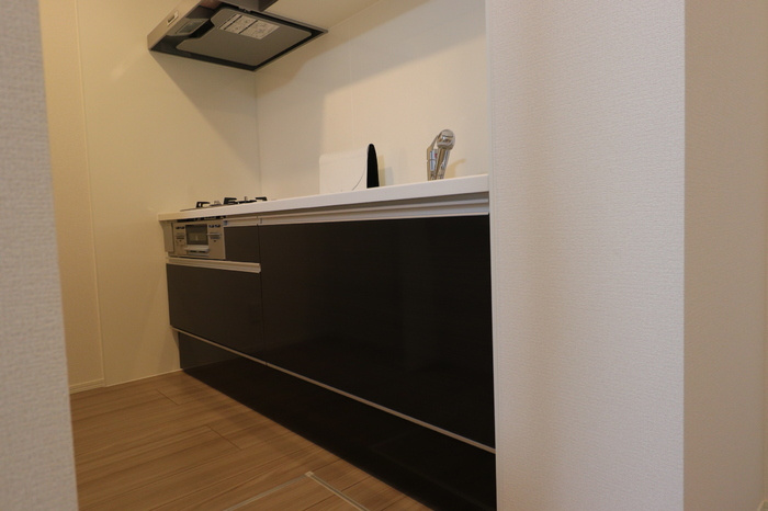 ガナールⅡのキッチン|3口コンロ・グリル付のシステムキッチンです♪