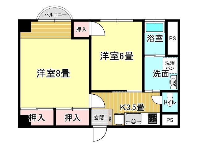 中台工業伊東マンション第2別館の間取り