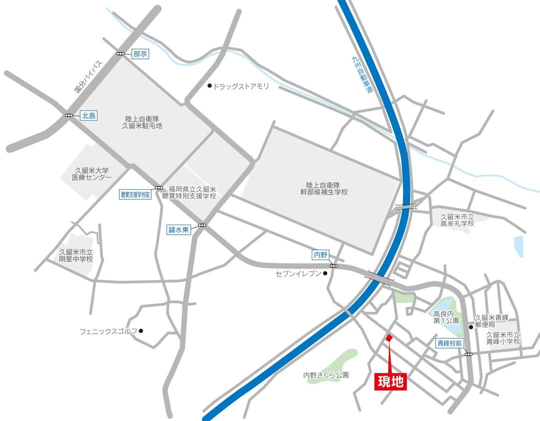 久留米市高良内町　売り土地【2号地】の地図