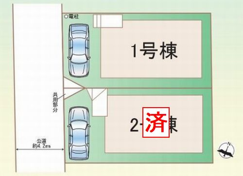 【区画図】 | 【仲介手数料０円】座間市栗原中央1丁目　新築一戸建て　1号棟　全2棟 | 座間市栗原中央1丁目　新築一戸建て　全2棟
