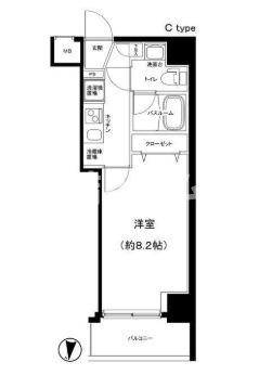 豊島区雑司が谷１丁目の賃貸マンションの間取り