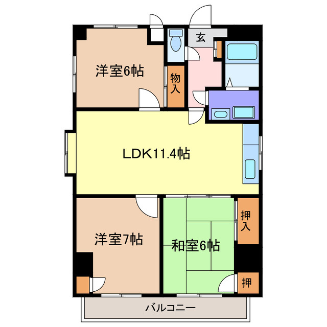 辰巳町セピア館の間取り